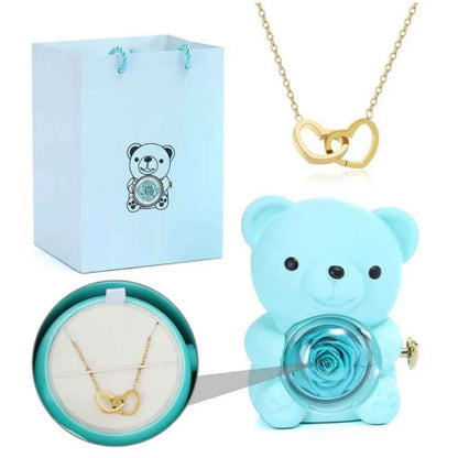 Eternal Rose Bear (Engraved Necklace)