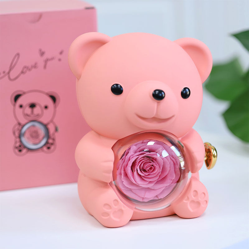 Eternal Rose Bear (Engraved Necklace)