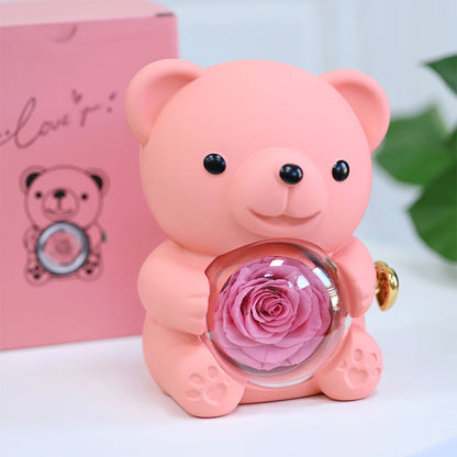 Eternal Rose Bear (Engraved Necklace)